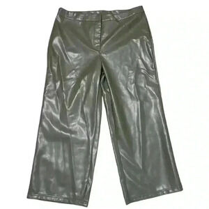 Bagatelle Collection Green Faux Leather Wide Leg Pants Size XL